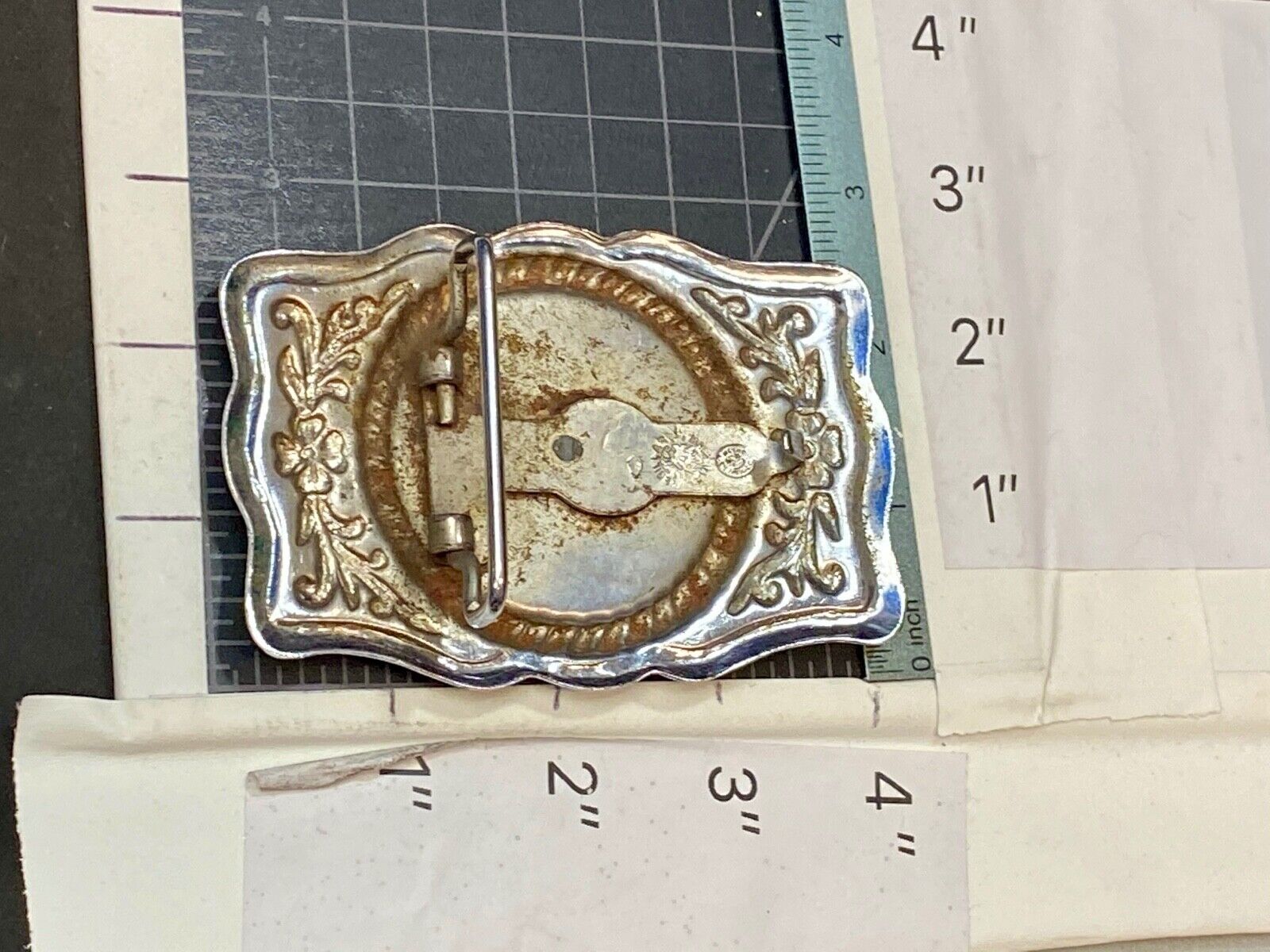 United States of America Eagle Scroll Seal belt buckle  - Artisan makers mark! 