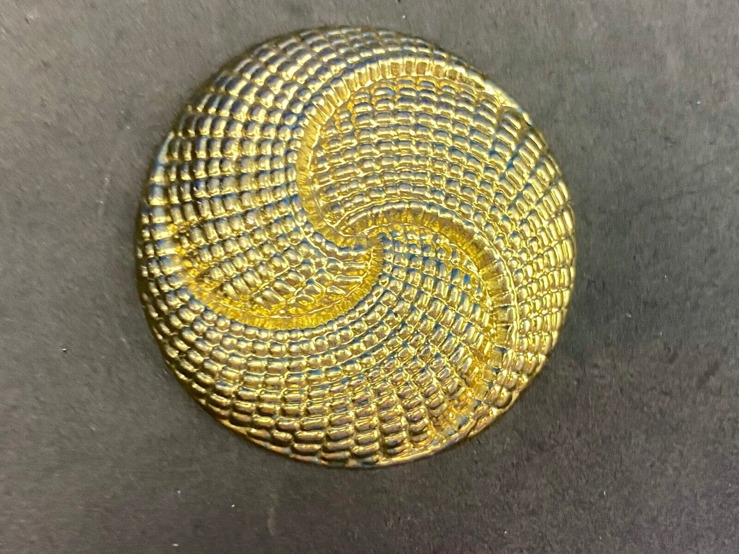 Vintage gold tone circle swirl scarf sash clip purse shoe belt buckle 