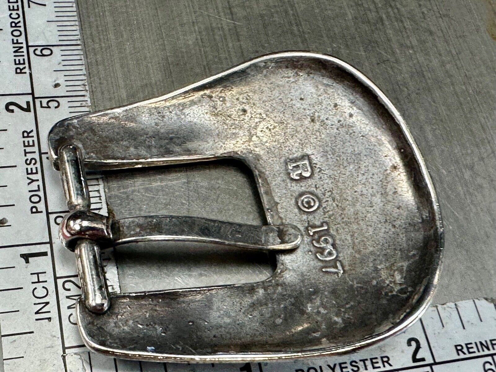 2" wide, silver tone ranger style cowgirls belt buckle