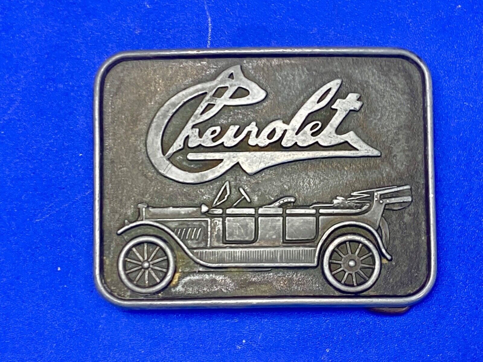 Vintage Chevrolet Chevy Antique Car logo emblem belt buckle by RJ Roberts