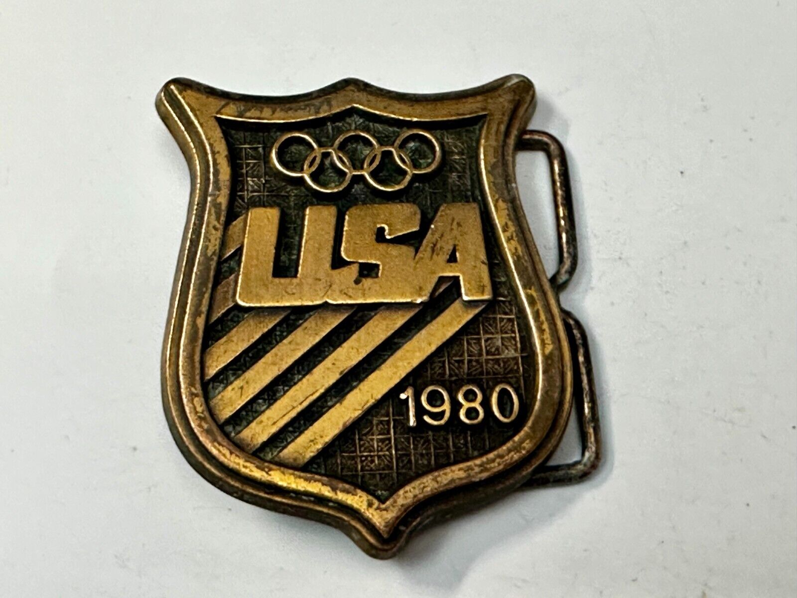 1980 USA Olympic Committee Vintage Paul Rollins Belt Buckle by RJ