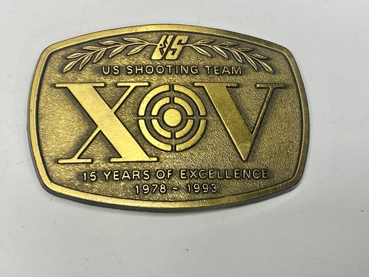 1978-1993 Vintage 15 Years of Excellence US Shooting Team Belt Buckle