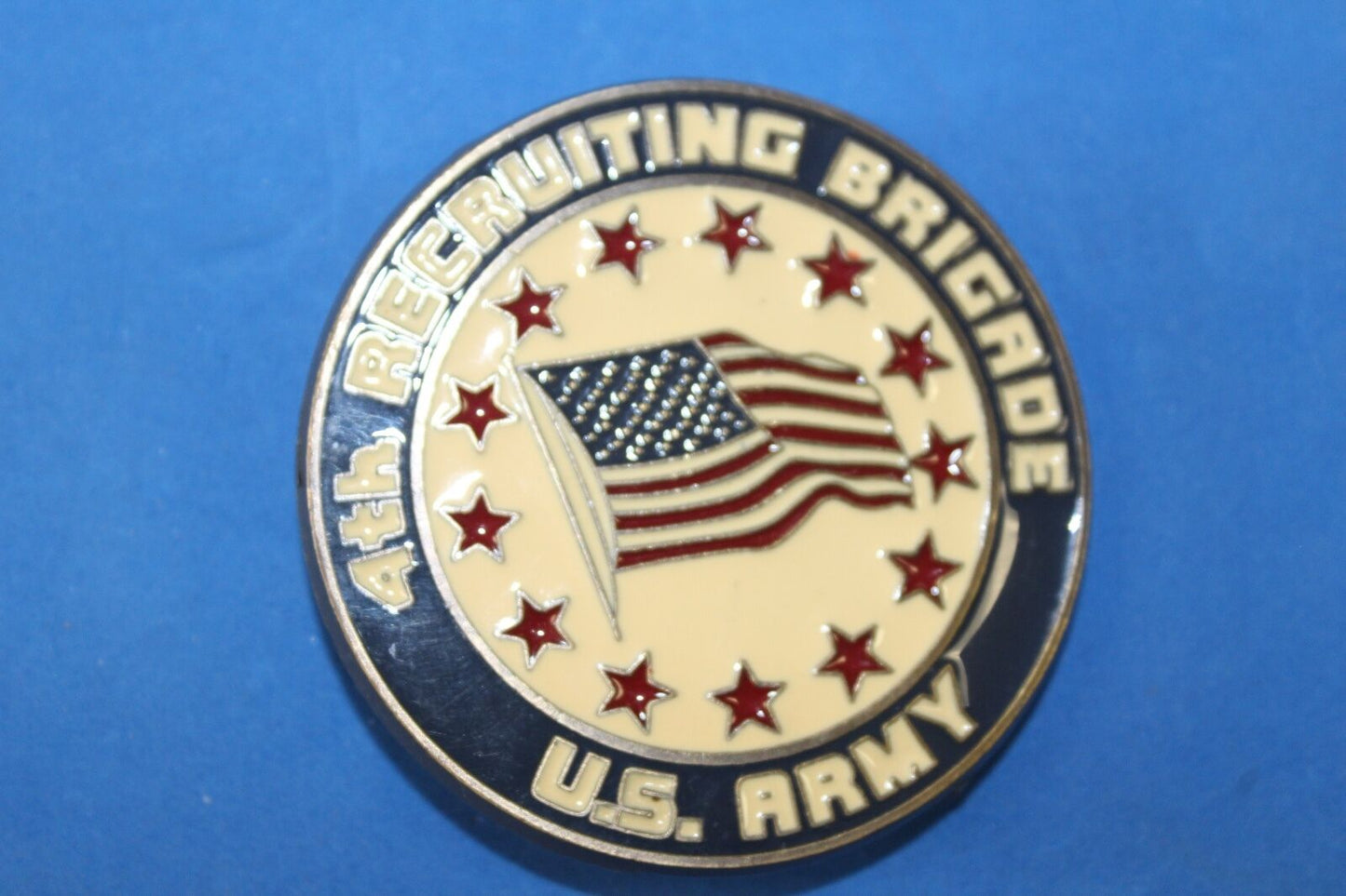 4TH RECRUITING  BRIGADE  BELT BUCKLE US ARMY   Signed RJ