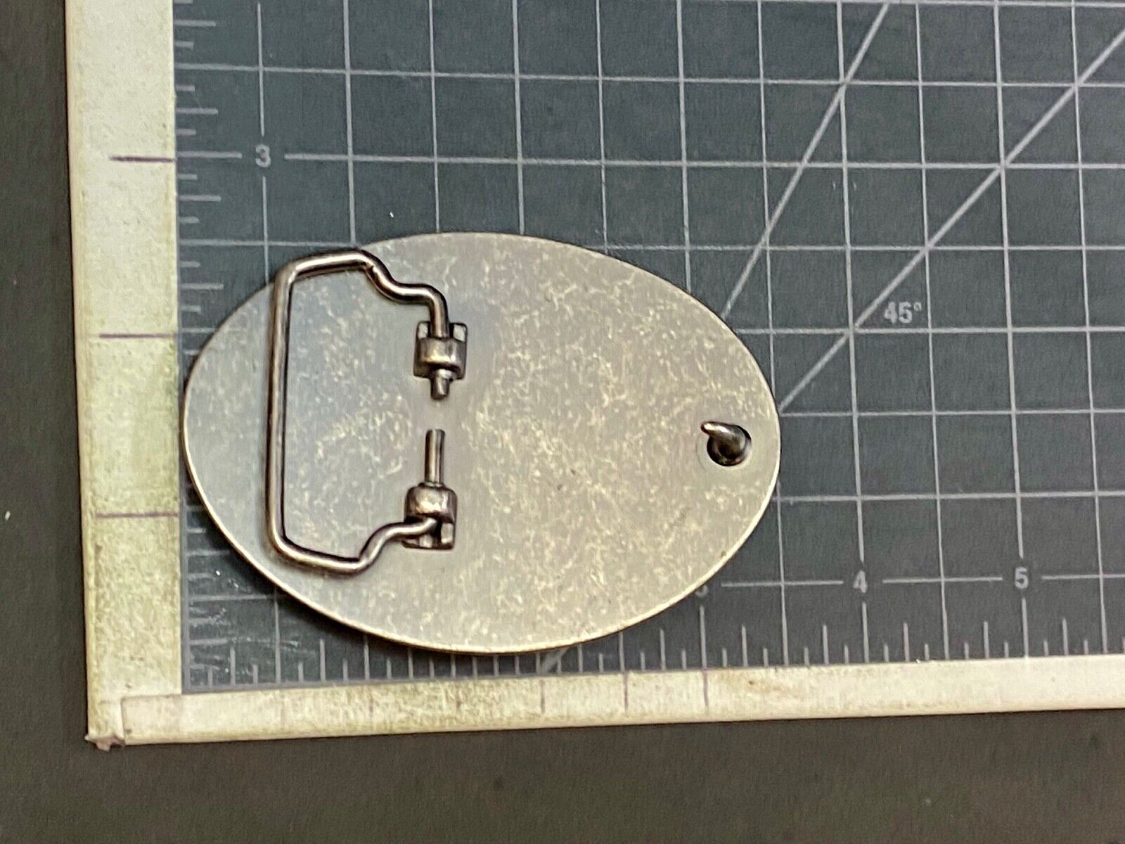Unique!   Zebra Pattern Belt Buckle With Green Lizard ?Insect Bug? Center 