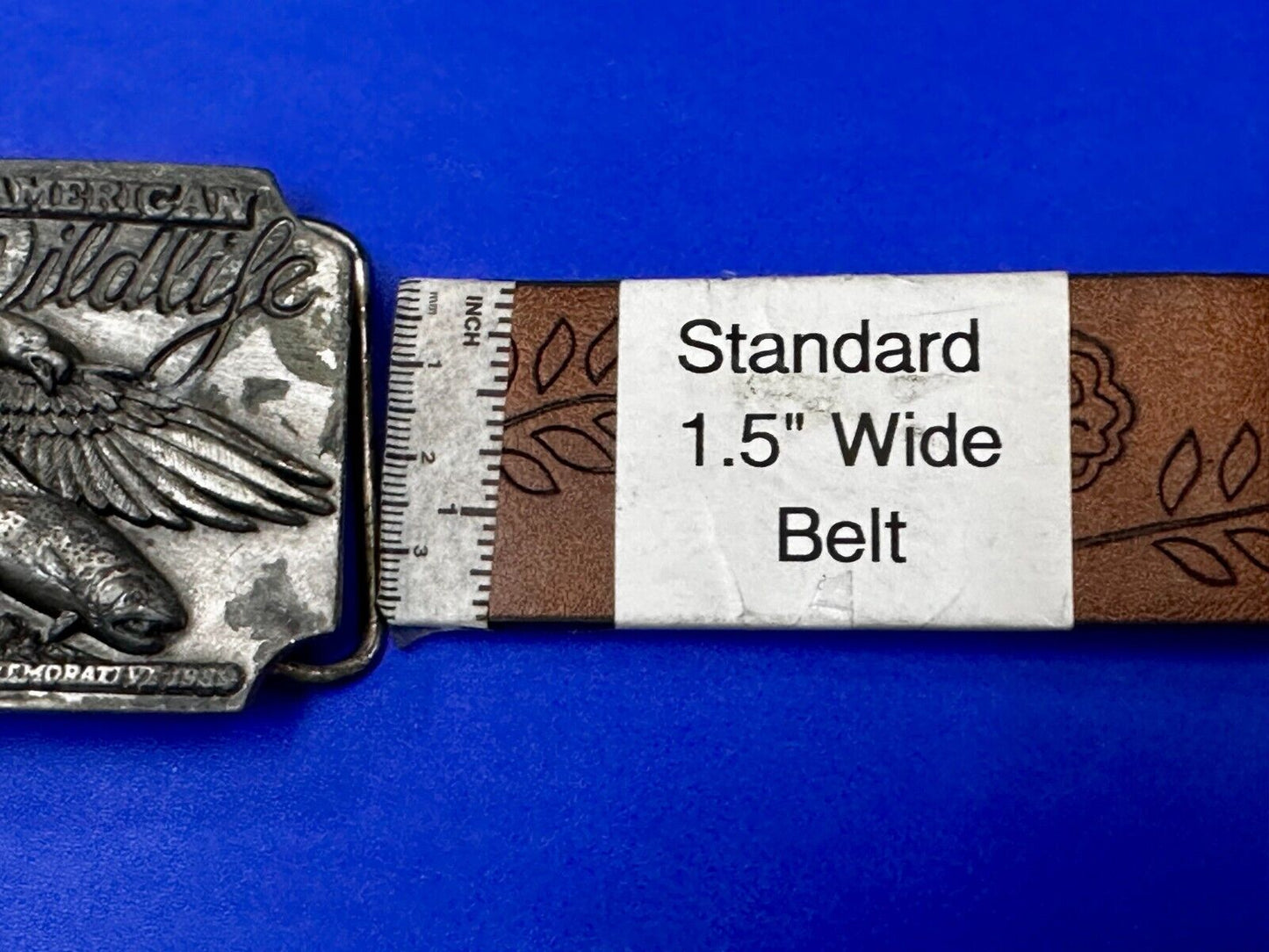 Americas Great Wildlife Deer Eagle VTG 1989 Commemorative Siskiyou Belt Buckle