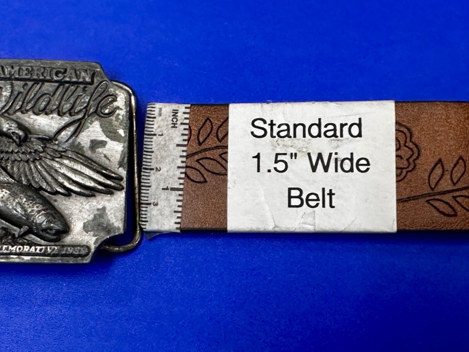 Americas Great Wildlife Deer Eagle VTG 1989 Commemorative Siskiyou Belt Buckle