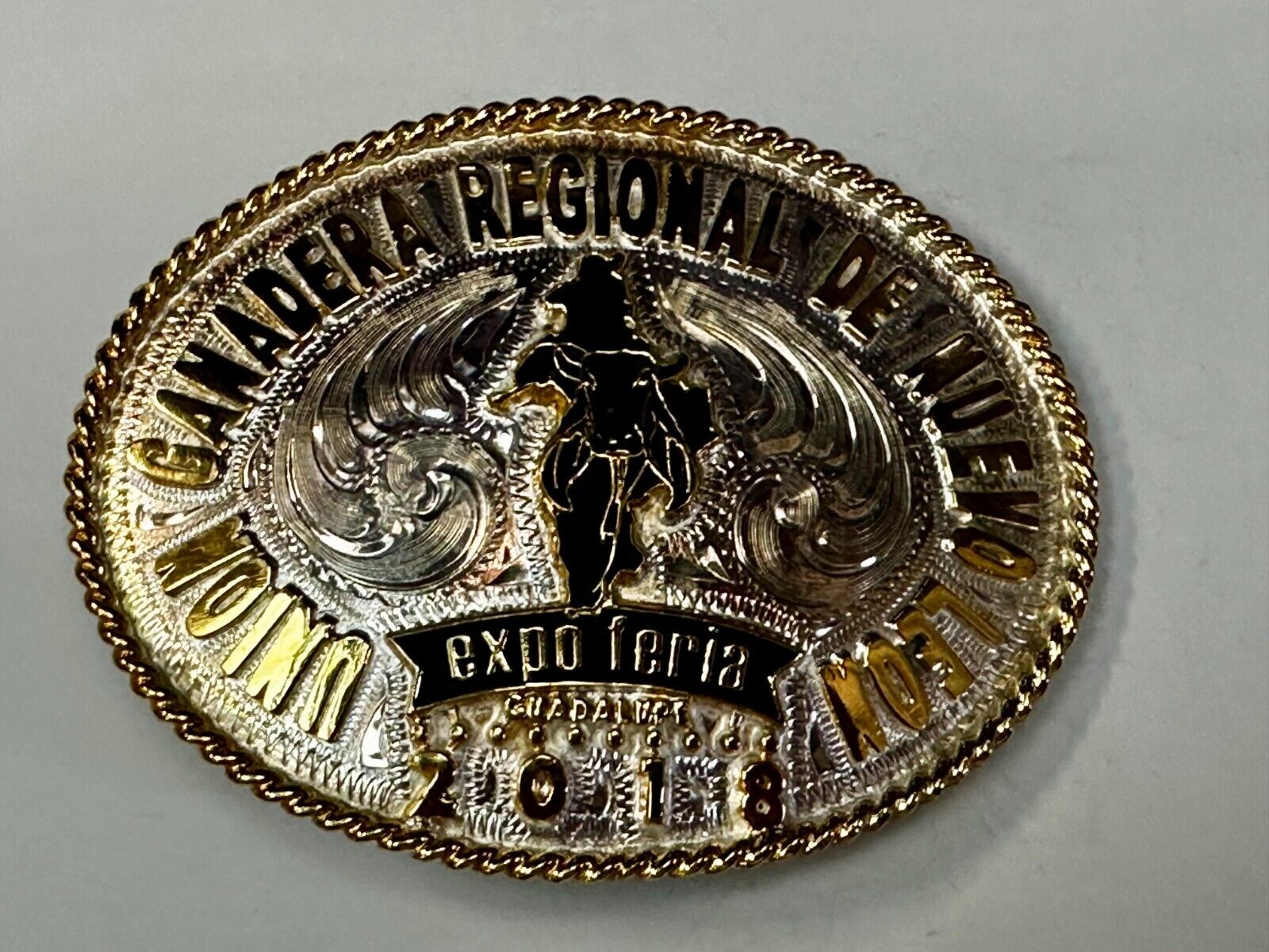 Union Ganadera Regional De Nuevo Leon Expo Series 2018 Trophy Award Belt Buckle