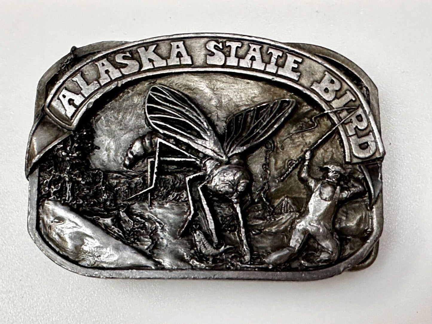 Alaskan Mosquito Alaska State Bird Novelty Fly Fishing Themed Belt Buckle