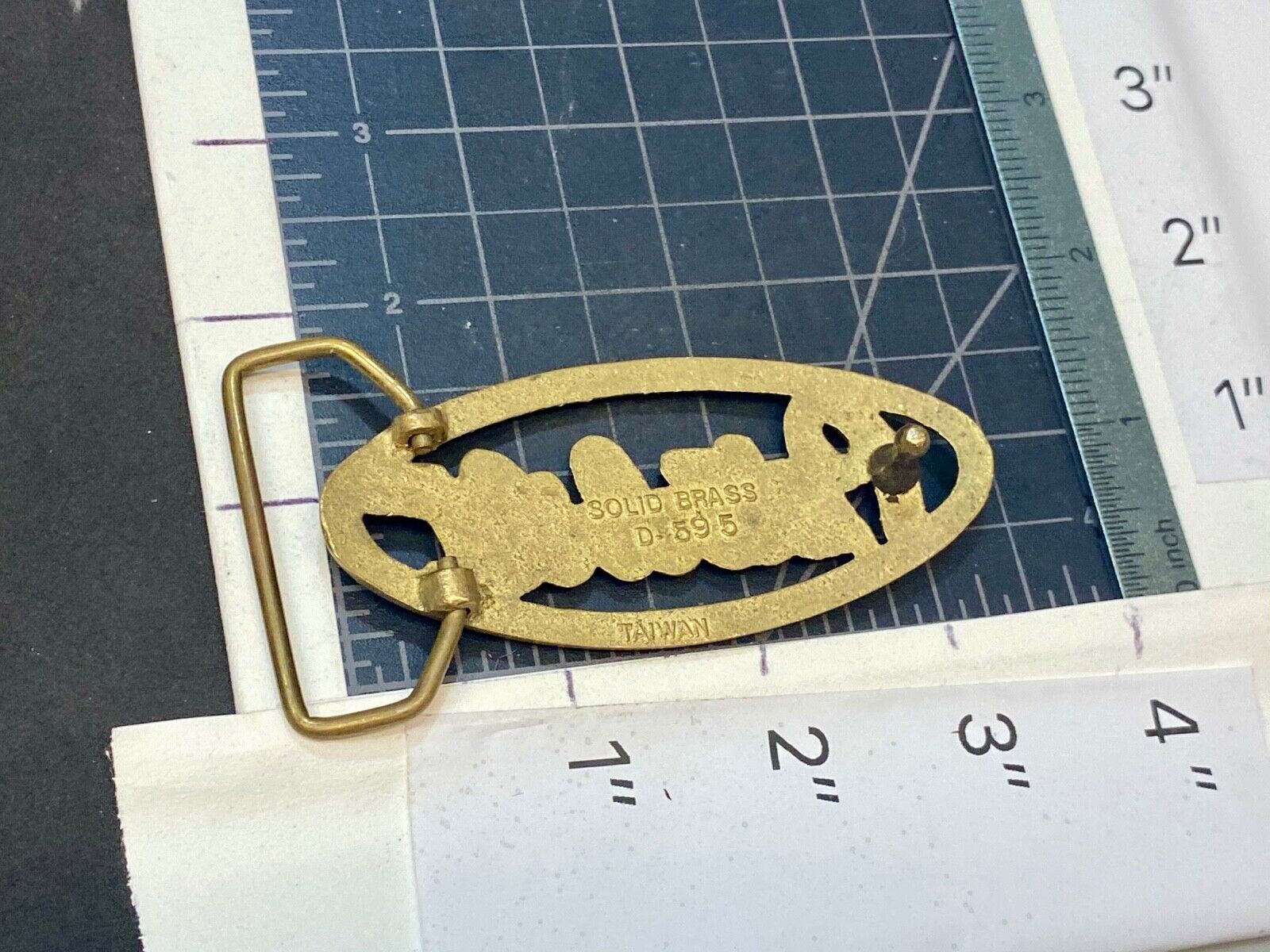 VINTAGE 1970s **PETERBILT** TRUCK ADVERTISEMENT SOLID BRASS SPELLED OUT BUCKLE 