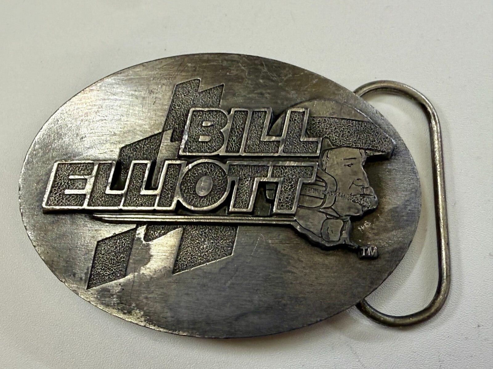 Bill Elliott NASCAR Car Racing Racer Driver Vintage 1991 Licensed  Belt Buckle