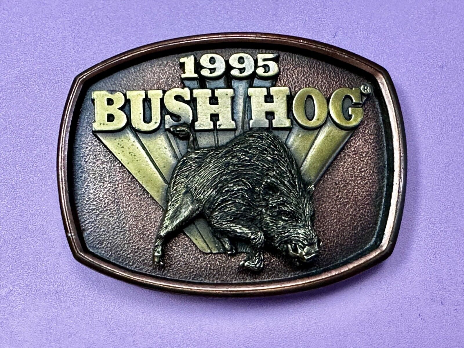 1995 Bush Hog Vintage Farm Agriculture Lawn Care Belt Buckle By Spec Cast