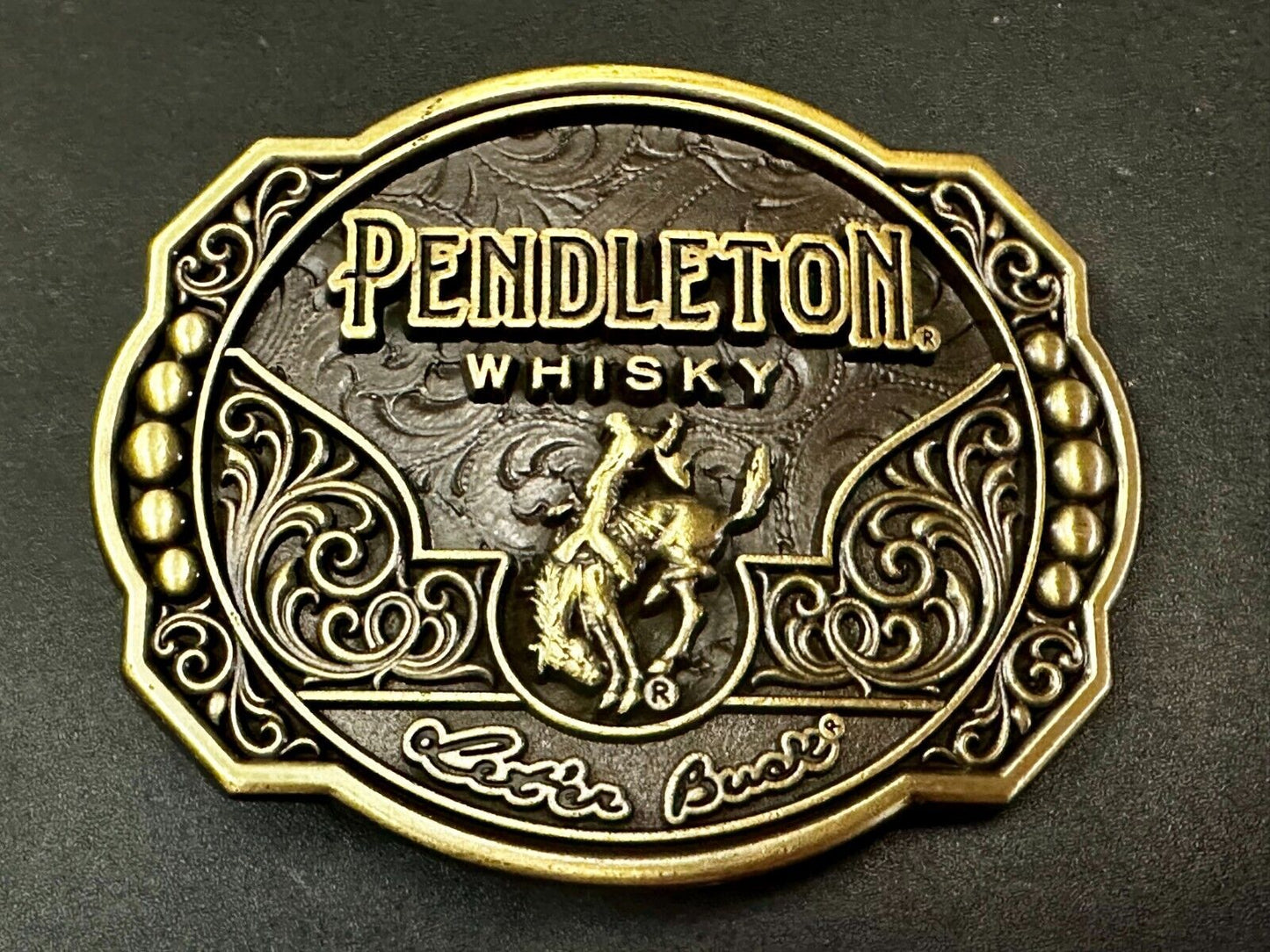 2024 Pendleton whiskey Let'er Buck Rodeo Cowboy Montana Silversmiths Belt Buckle