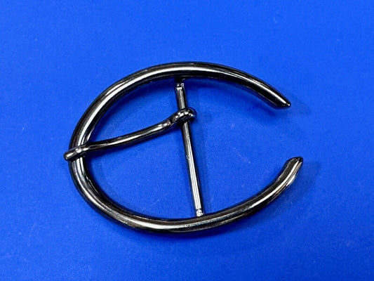 unique open oval black colored dress style belt buckle