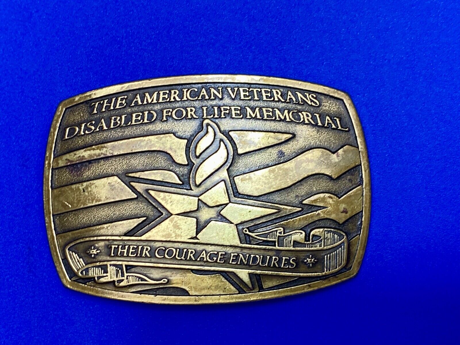 The American VETERANS OF FOREIGN WARS - Their Courage endures belt buckle