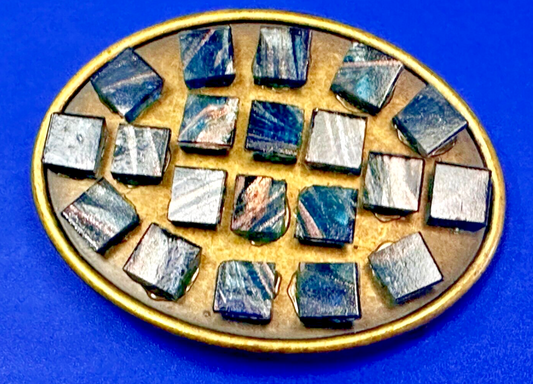 Artisan Stone Cubes - Native American Indian Style? Unique Oval Belt Buckle