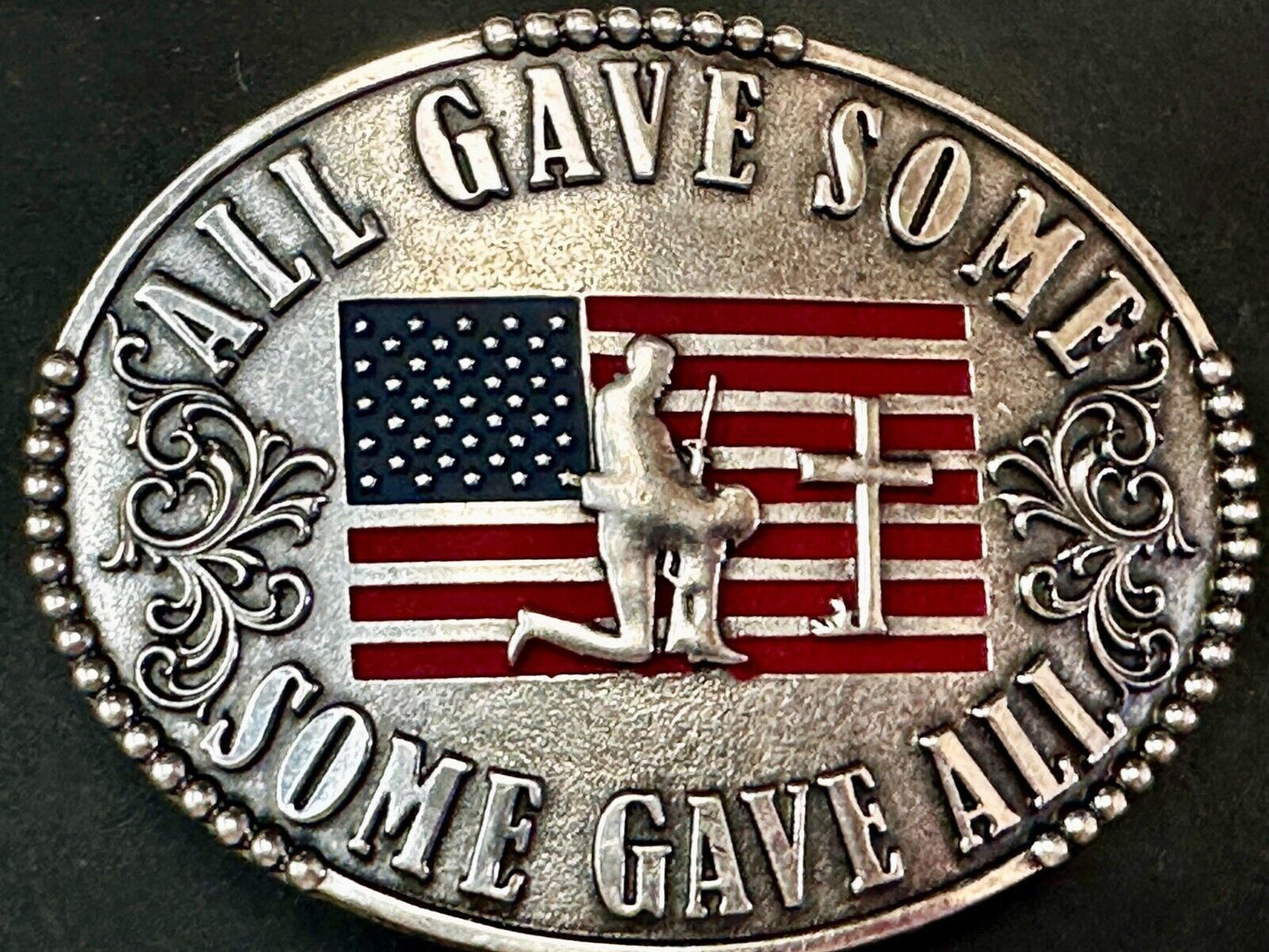 All Gave Some Some Gave All Patriotic American Veteran Commemorative Belt Buckle