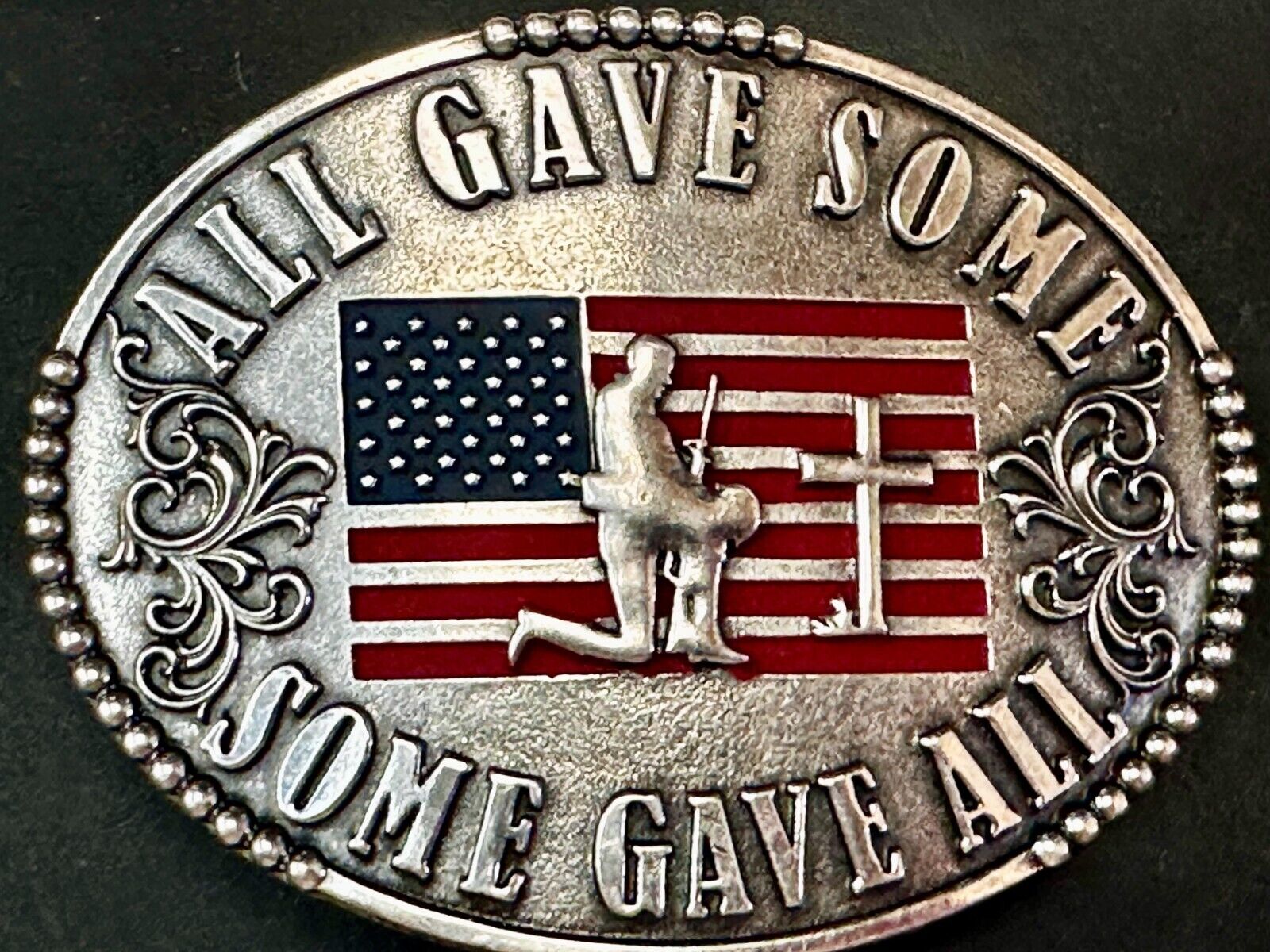 All Gave Some Some Gave All Patriotic American Veteran Commemorative Belt Buckle