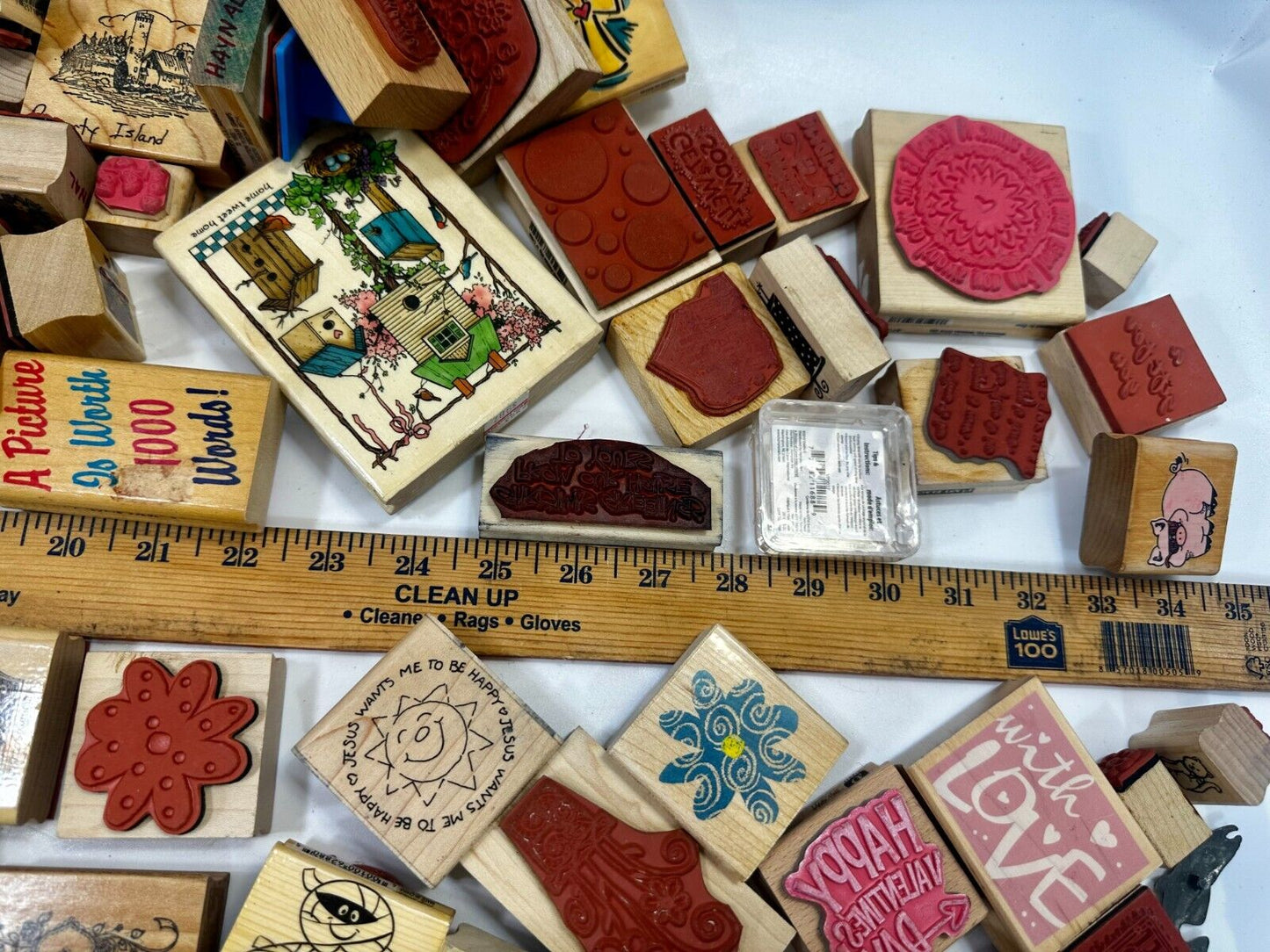 6.7 Pounds of Rubber Stamps HUGE LOT - Mostly NEW! Scrapbook Teachers SCORE!