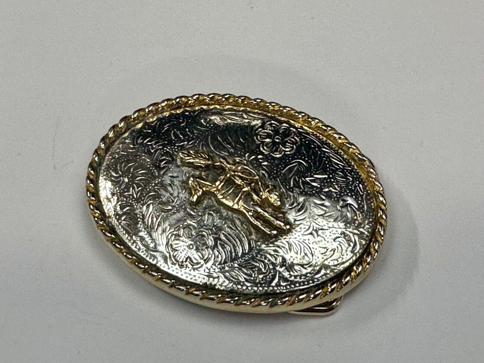 Vintage Ivan Cowboy Saddle Bronc western rodeo bull rider belt buckle