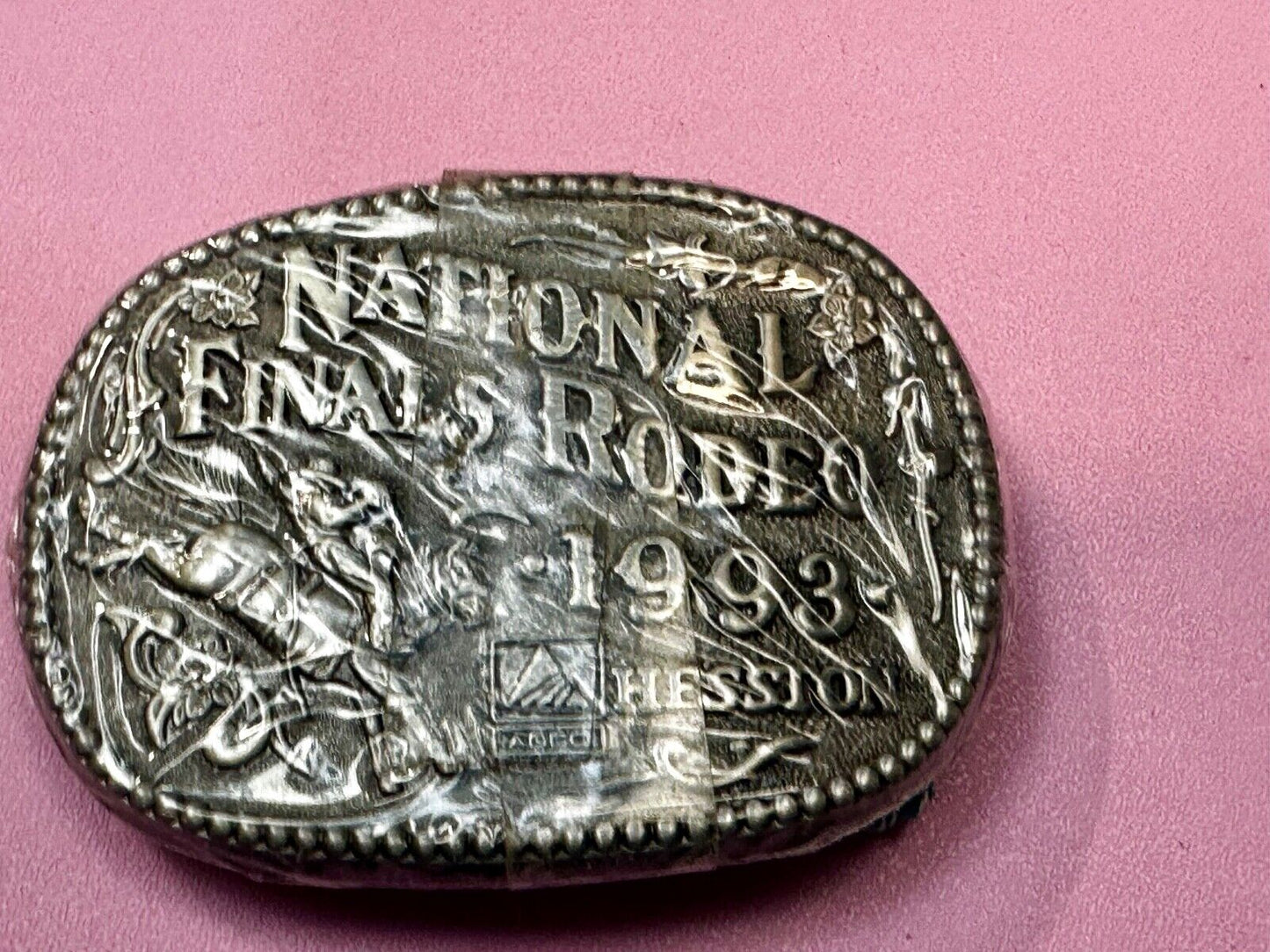 1993 NFR National Finals Rodeo  NOS Youth Size Hesston Commemorative Belt Buckle