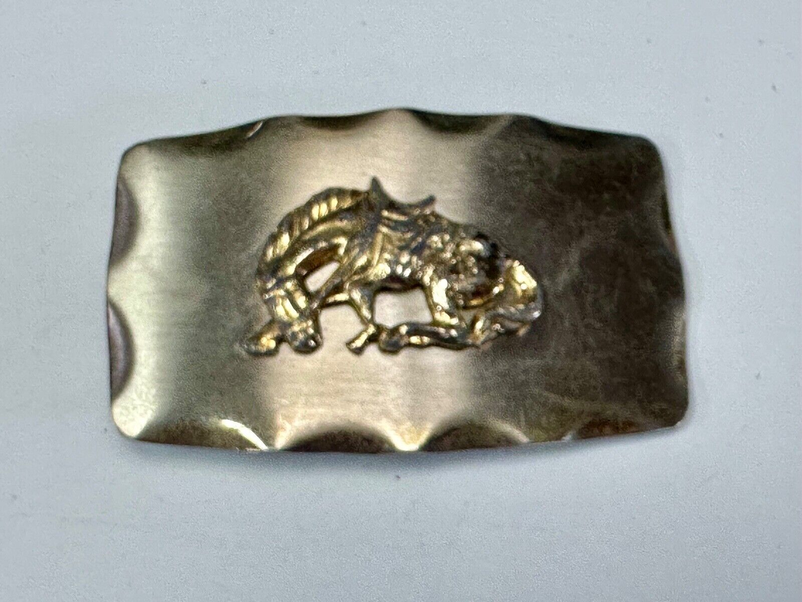 vintage Horse Saddle Bronc Bronco two tone western belt buckle