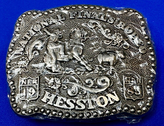 1985 NFR National Finals Rodeo  NOS Youth Size Hesston Belt Buckle