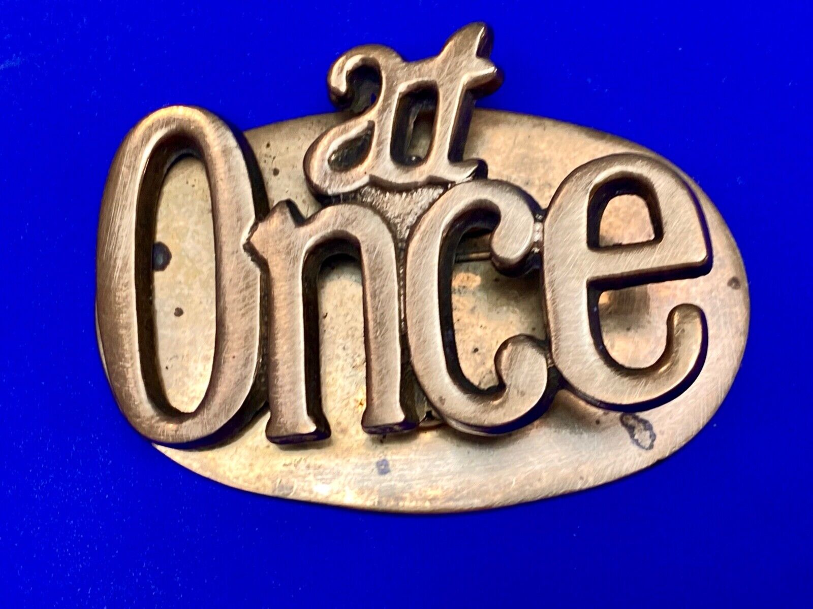 AT ONCE -  Desk Organizer Clip 3.5" x 2" LARGE Vintage Solid Brass paper holder