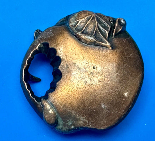 Apple with a bite taken out of it!   Vintage figural Belt Buckle
