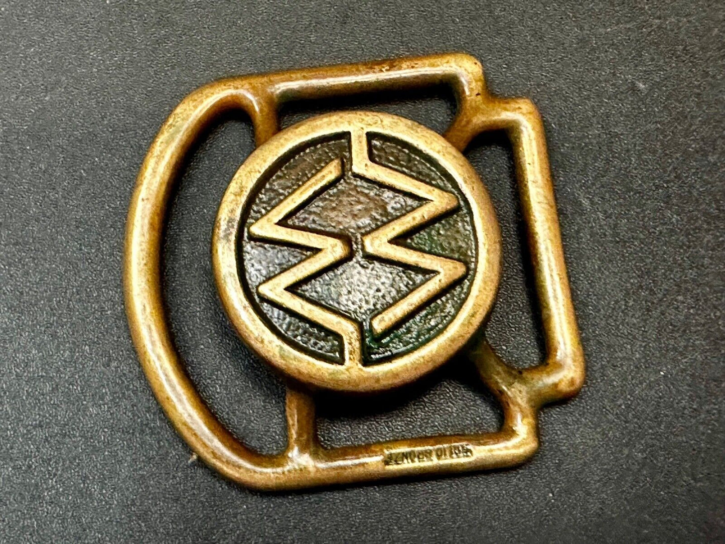 Unique Cutout Saw Waves RARE Hippie Boho Solid Bronze Belt Buckle Scarf Slide