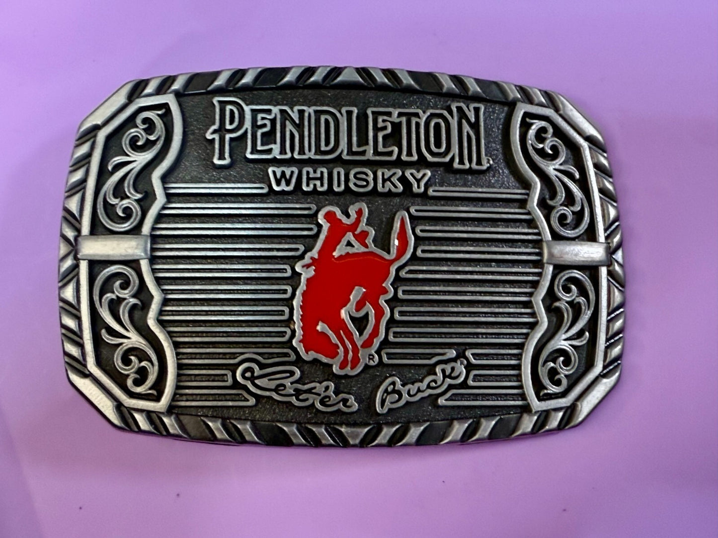 2025 Pendleton Whisky Let'er Buck Rodeo Cowboy Montana Silversmiths Belt Buckle