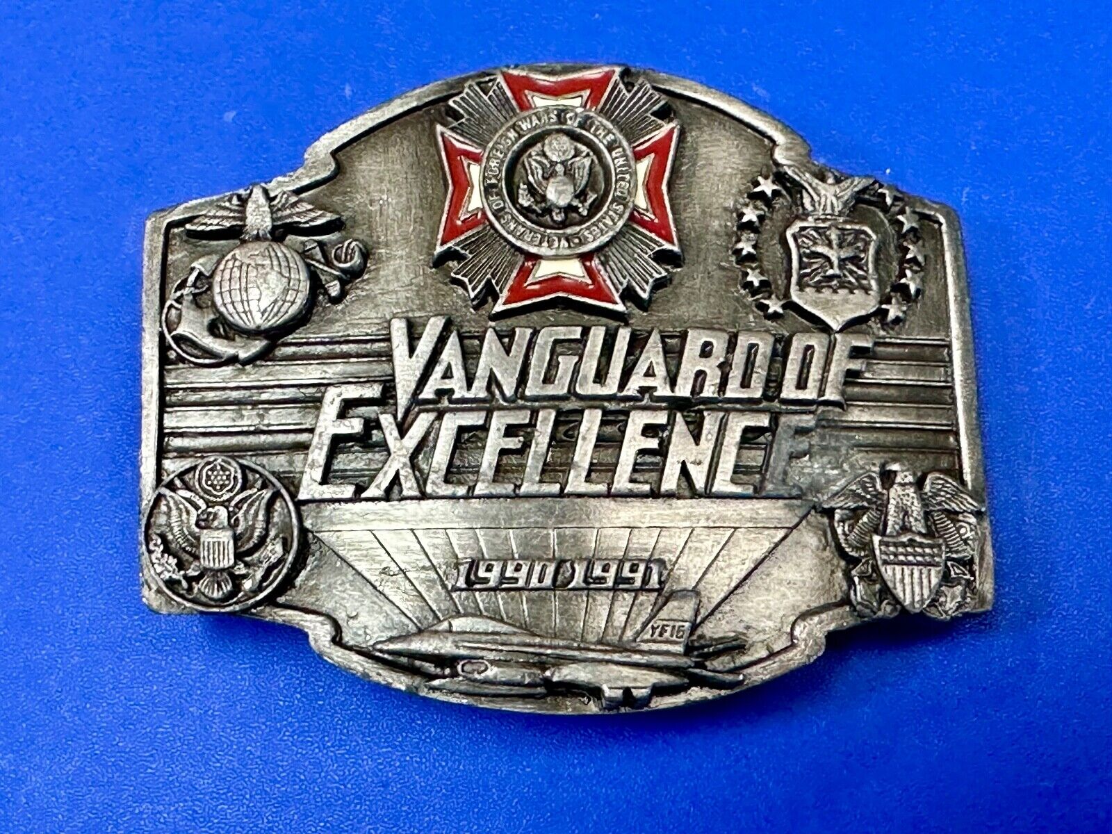 VFW Foreign Wars Veterans Vtg. Vanguard Excellence Award Siskiyou Belt Buckle