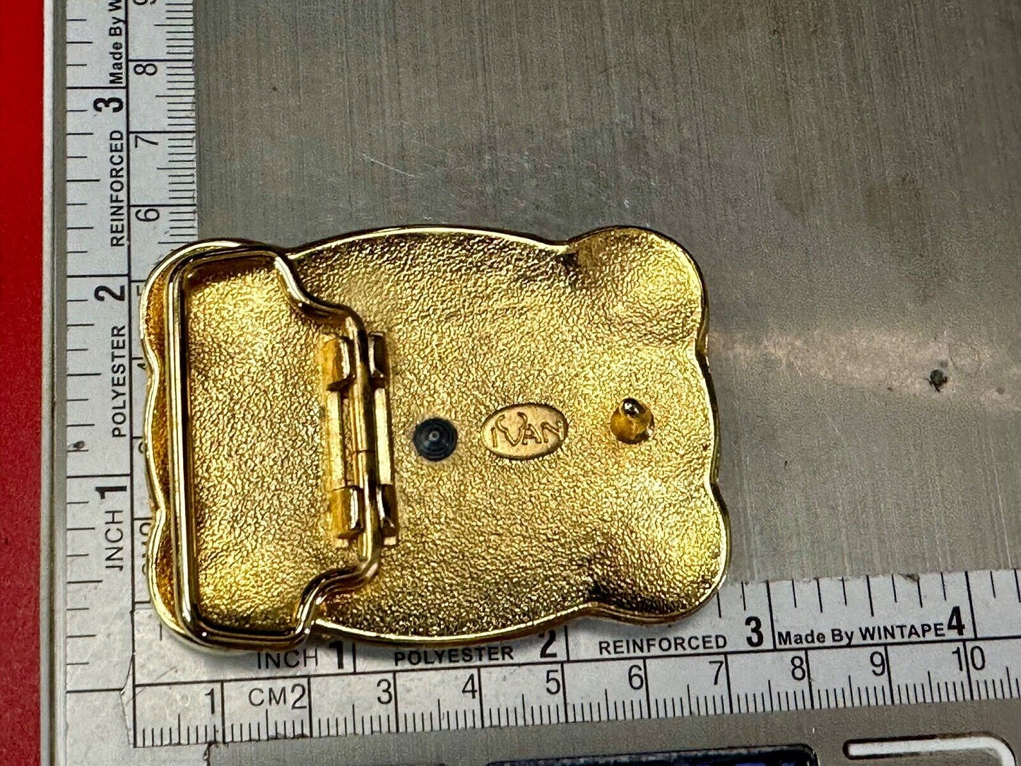 vintage Ivan Western two tone rodeo cowboys belt buckle