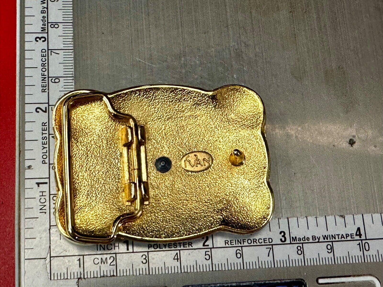 vintage Ivan Western two tone rodeo cowboys belt buckle