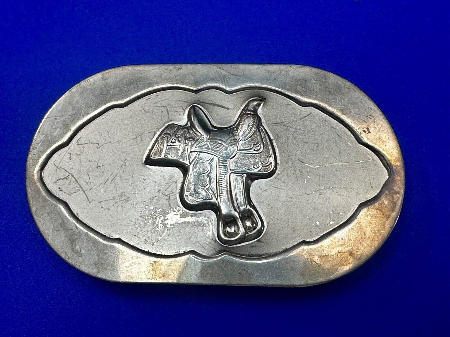 Vintage horse saddle used Belt Buckle to restore