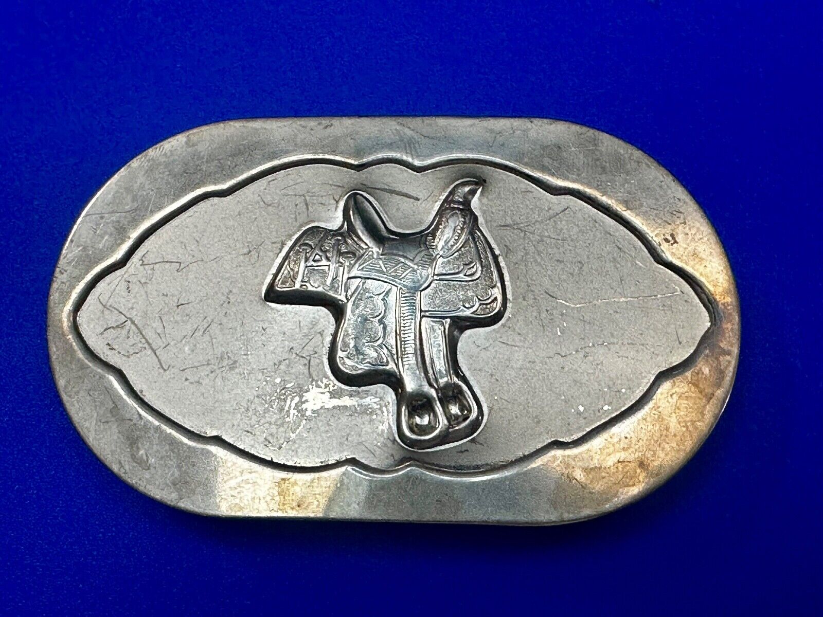 Vintage horse saddle used Belt Buckle to restore