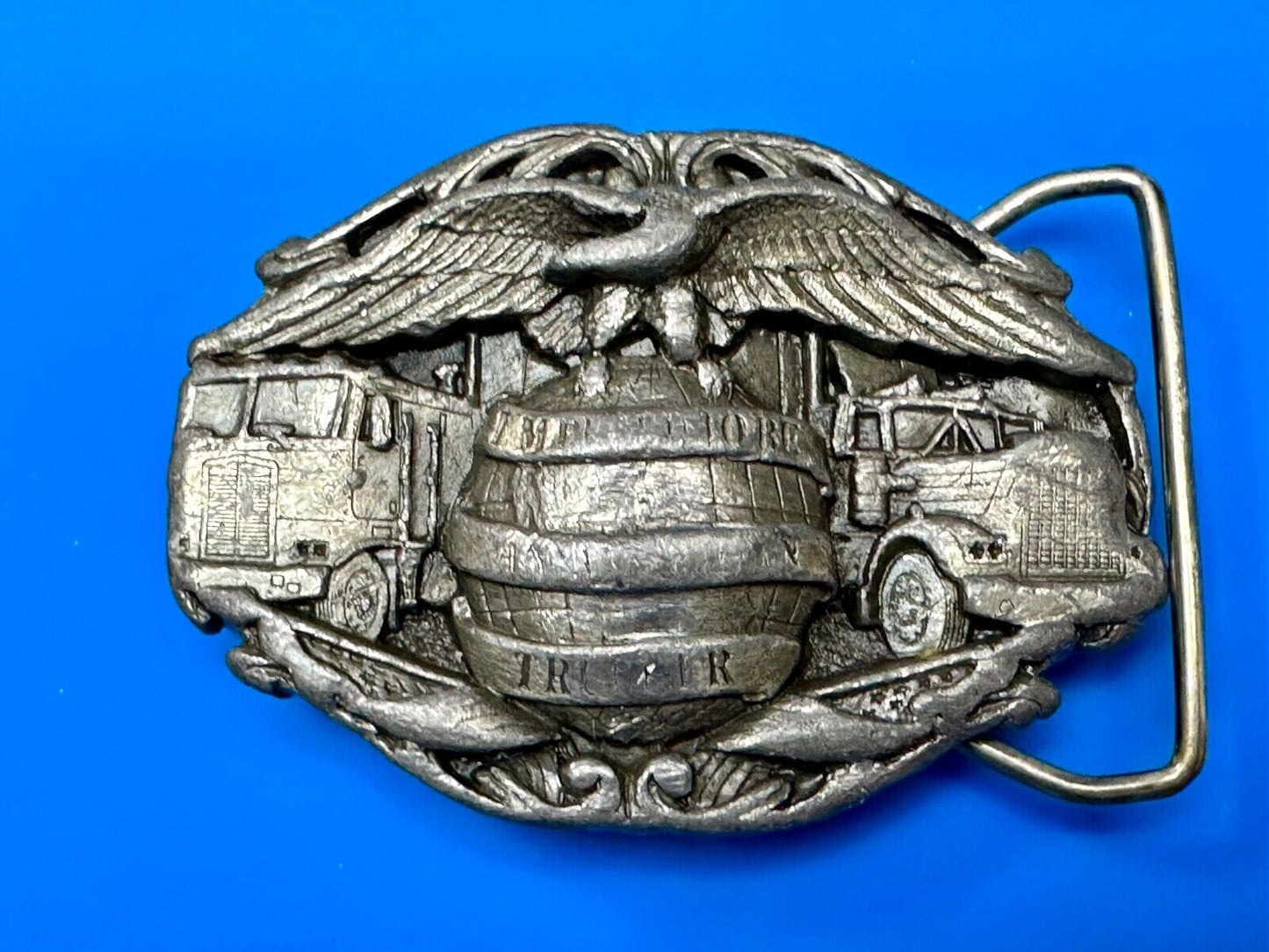 Truckers Semi Drivers Vital Role in the USA Economy 1986 Bergamot Belt Buckle