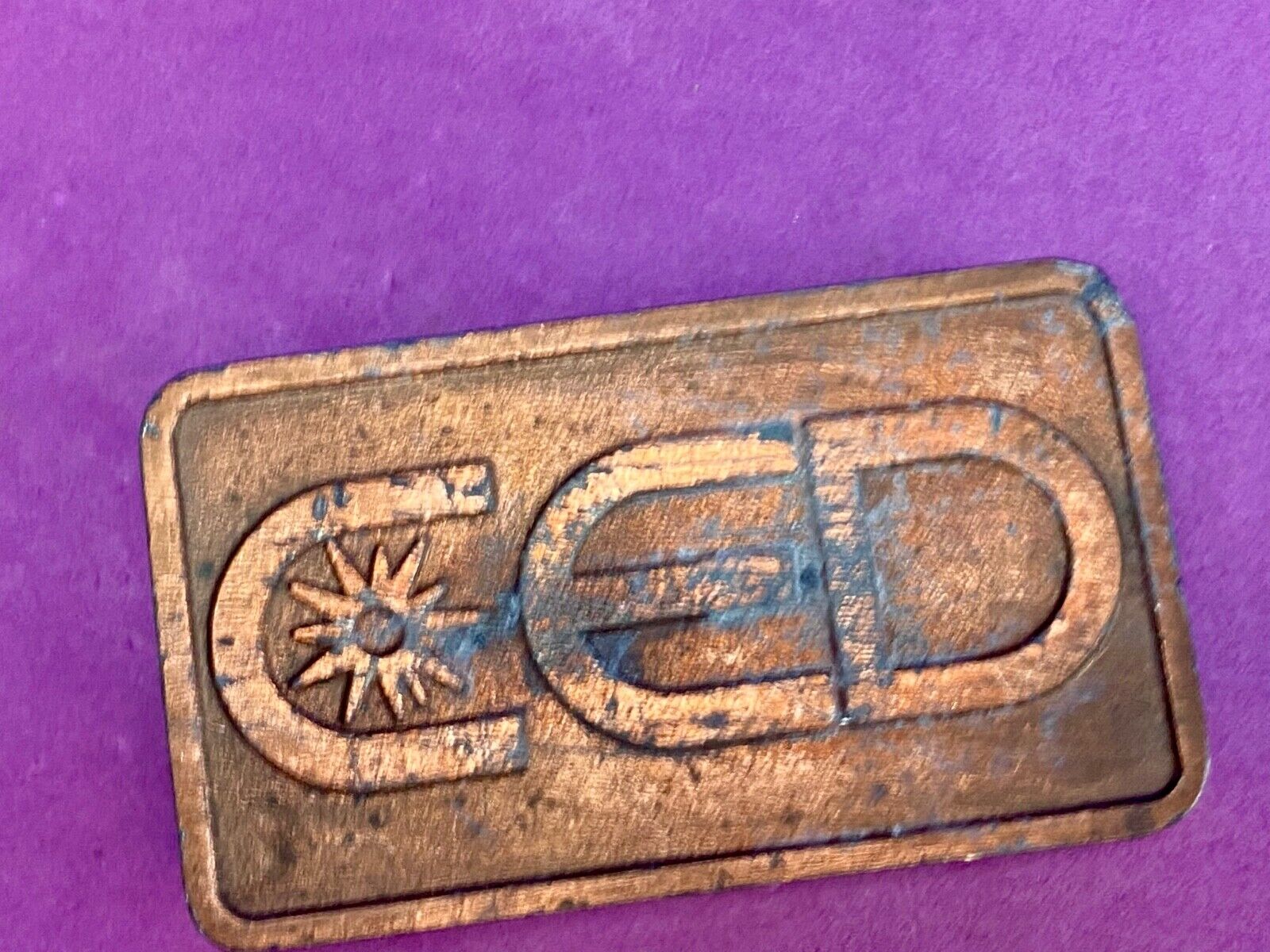 Vintage CED company promotional belt buckle 