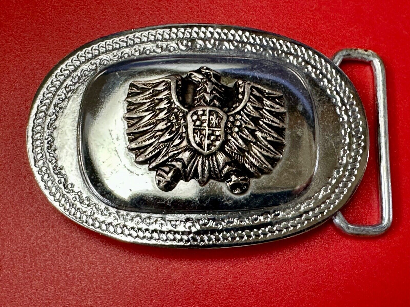 Thunderbird Eagle Shield Crest vintage two tone belt buckle