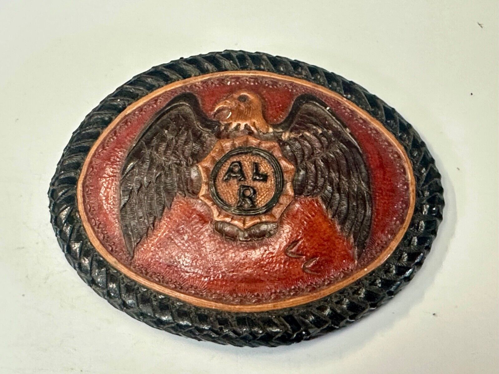 ALR American Legion Riders - Eagle Emblem on large leather belt buckle