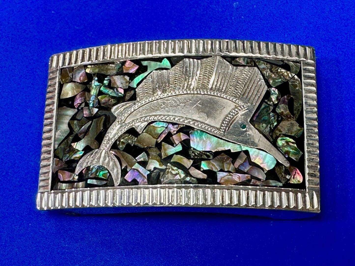 Abalone Shell Swordfish!  QUALITY Sterling 925 Plata Jalisco V.H.L.C Guad Mex