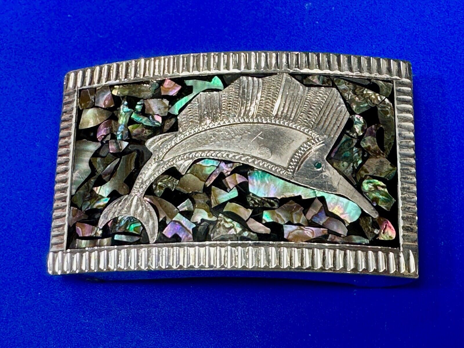 Abalone Shell Swordfish!  QUALITY Sterling 925 Plata Jalisco V.H.L.C Guad Mex