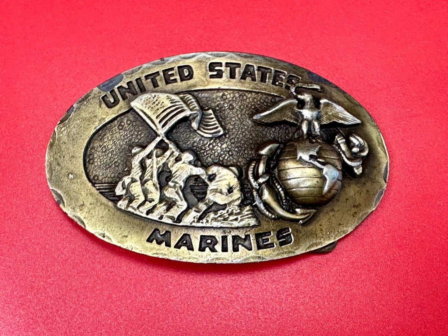 United Sates Marines Fallen Soldiers Monument  Flag 1975 Baldwin belt buckle