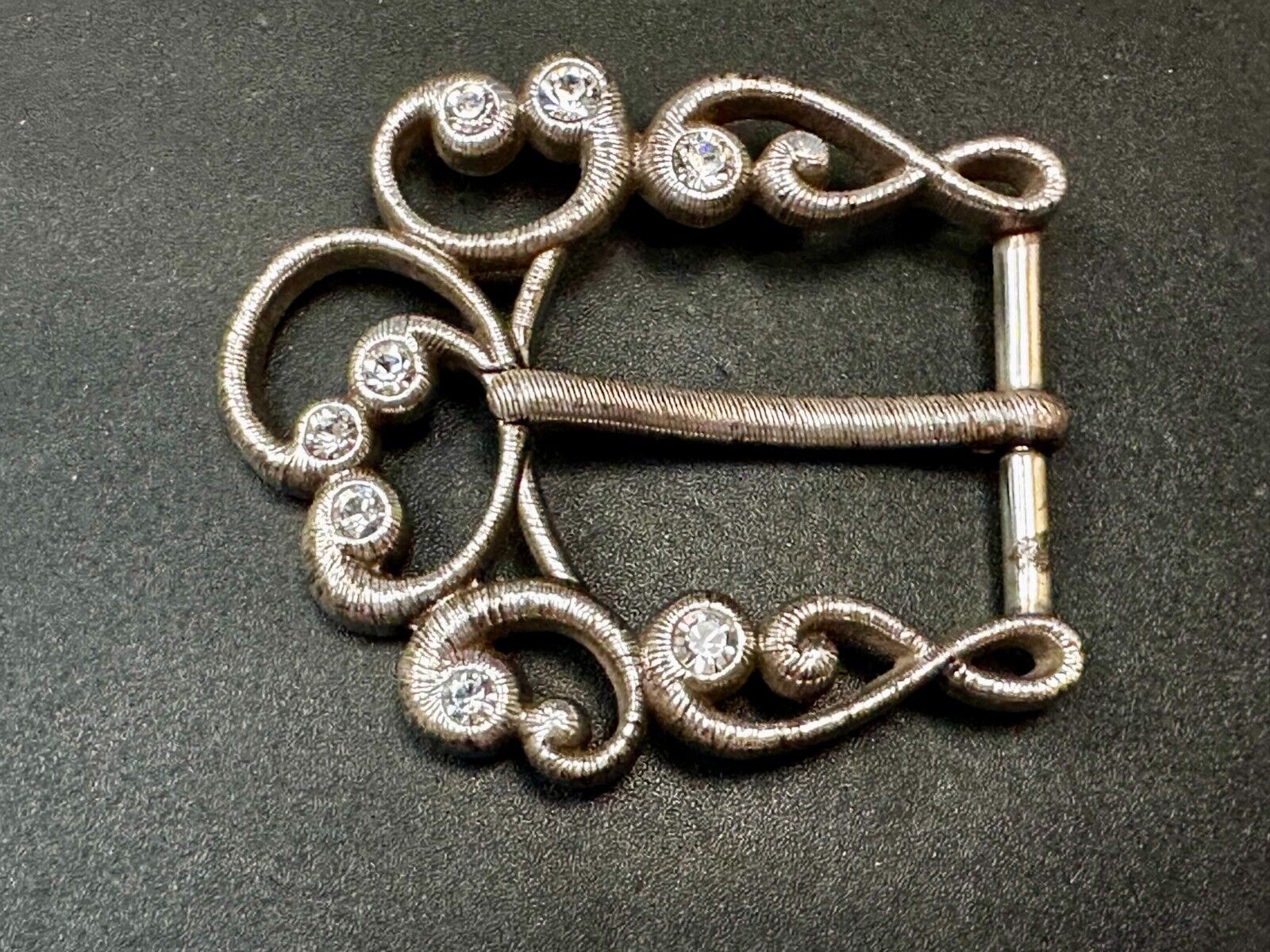 Antique? See Through Replacement Dress Belt Buckle Beautiful Rhinestone Accents