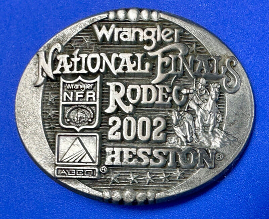 2002 Montana Silversmiths Hesston Belt Buckle Wrangler NFR Dealer Incentive