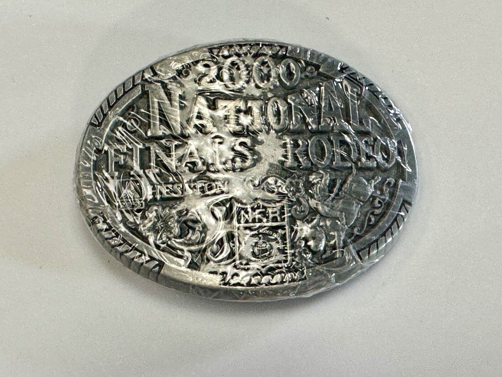 2000 Youth Sized Hesston National Finals Rodeo Bull Riding Cowboys belt buckle 