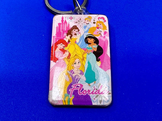 All the Princesses of Disney and Florida!  Souvenir Keychain, Key Chain Ring