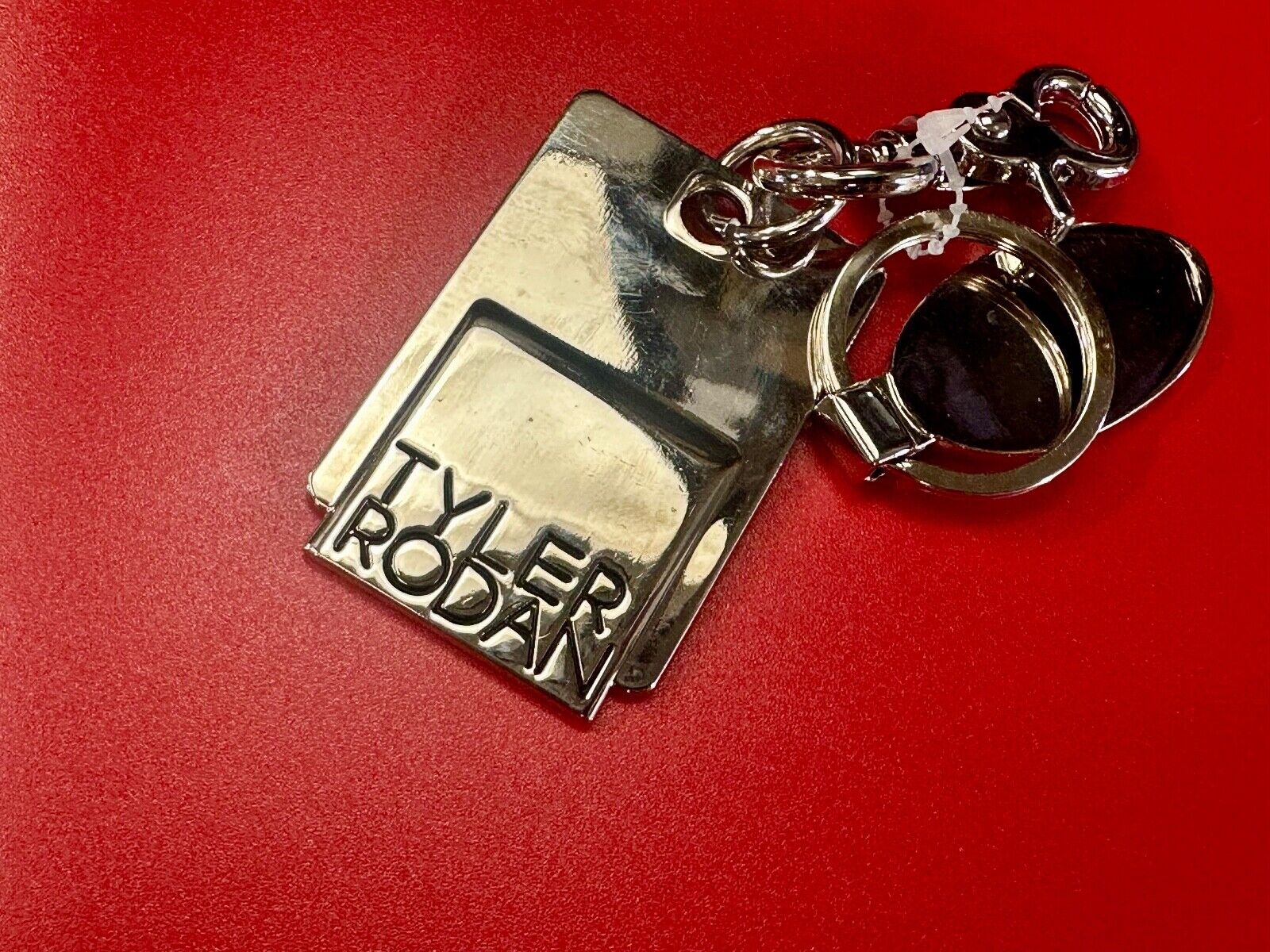 Tyler Rodan Designer Silver Tone Hanging Keychain Ring & Purse Charm Hook