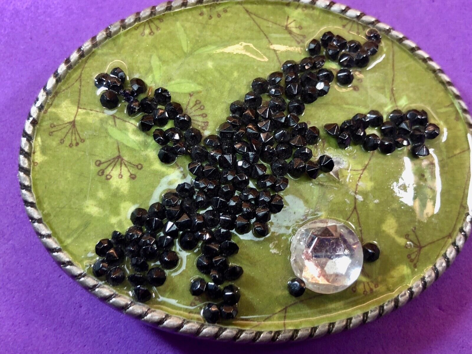 Unique IVAN western belt buckle - Stone Art Artisan pattern starfish design