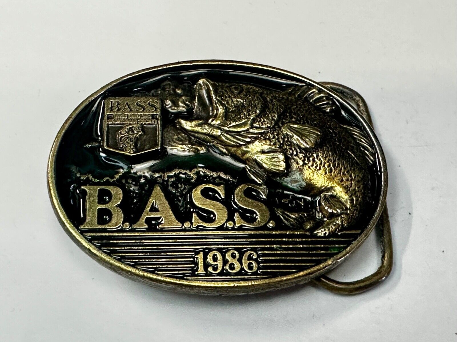 1996 BASS Anglers Sportsman Society Sport Fishing Fishermans Belt Buckle