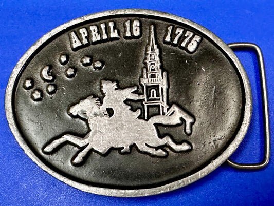 April 16 1775 Longfellow The Midnight Ride of Paul Revere Belt Buckle by Koleaco